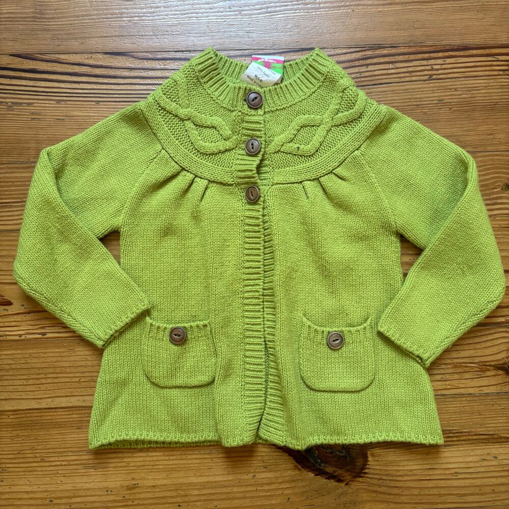 Shrimp & Grits Kids green high neck knit‎ cape sweater SIZE 5